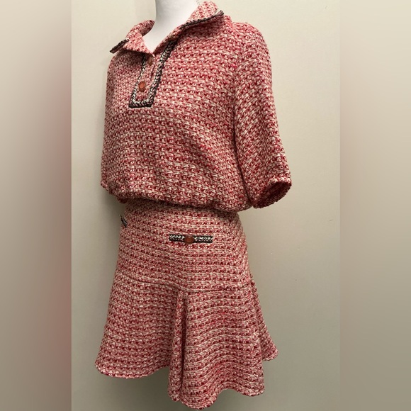 MAJE SET  Pink Tweed Top & Skirt! - Picture 6 of 13